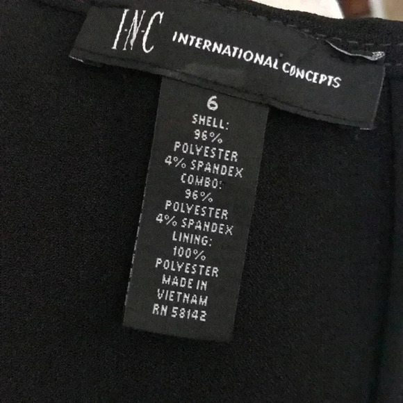 INC International Concepts Black & White Dress w/Cross Over Pleated Front-Size 6 - Picture 8 of 8